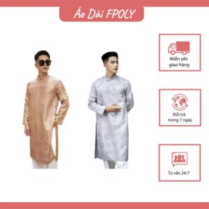 Áo dài cách tân nam họa tiết| Áo Dài FPOLY